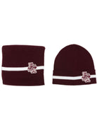 Set di sciarpe a righe per neonato Emporio Armani Kids bordeaux con ricamo logo EB001679 AF27314 UA343 EMPORIO ARMANI KIDS 