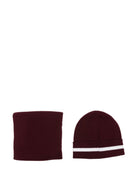 Set di sciarpe a righe per neonato Emporio Armani Kids bordeaux con ricamo logo EB001679 AF27314 UA343 EMPORIO ARMANI KIDS 