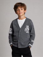 Cardigan per bambino Emporio Armani Kids grigio a maniche lunghe EB001686 AF27314 O8035 EMPORIO ARMANI KIDS 
