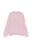 Cardigan per bambina Emporio Armani Kids rosa con decorazioni ricamate EB001686 AF27314 UA266 EMPORIO ARMANI KIDS 