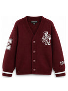 Cardigan per bambino Emporio Armani Kids bordeaux a maniche lunghe EB001686 AF27314 UA343 EMPORIO ARMANI KIDS 