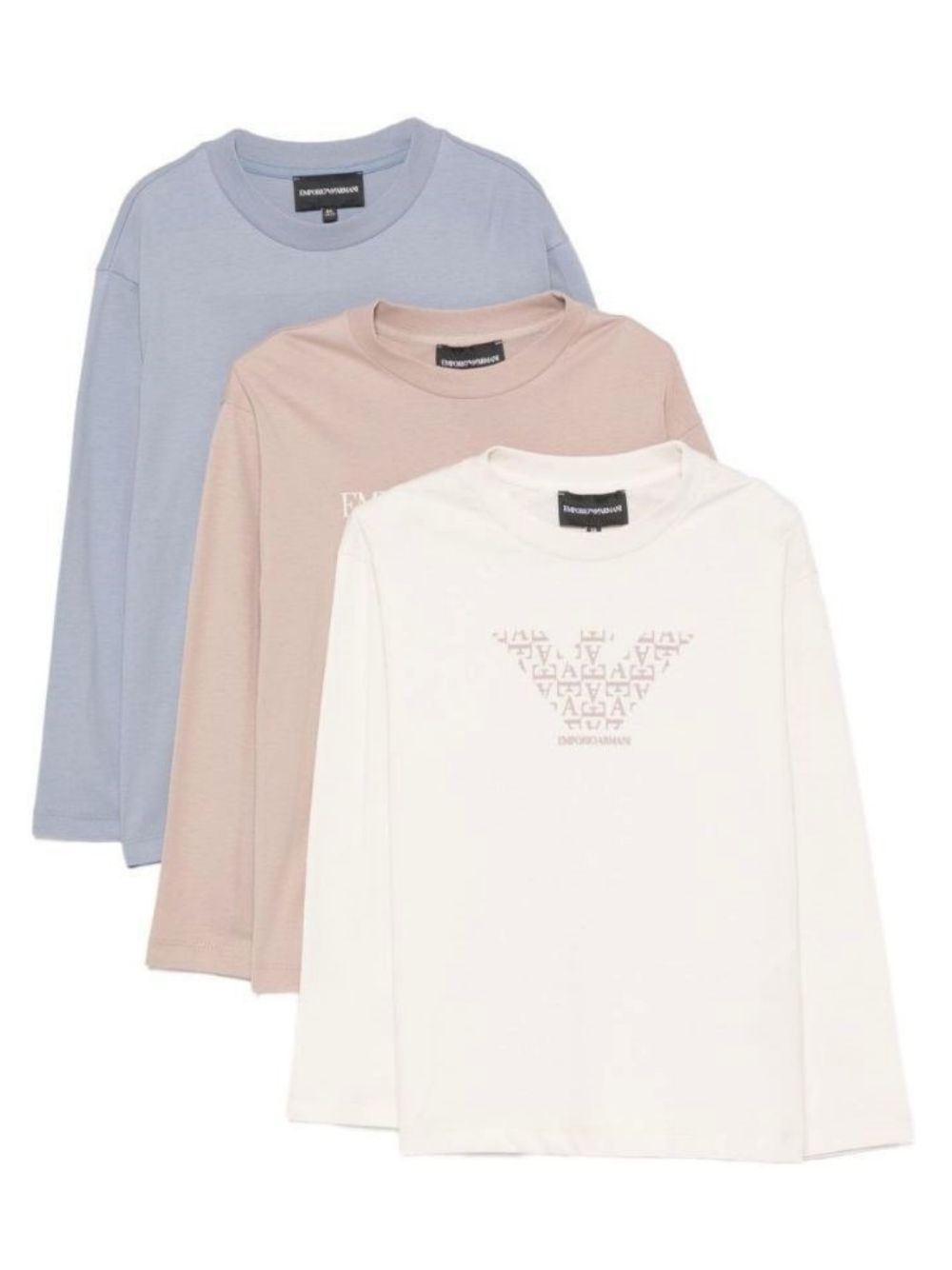 Set di tre t-shirt per bambino Emporio Armani Kids multicolore con logo sul davanti EB001922 AF16162 M9136 EMPORIO ARMANI KIDS 