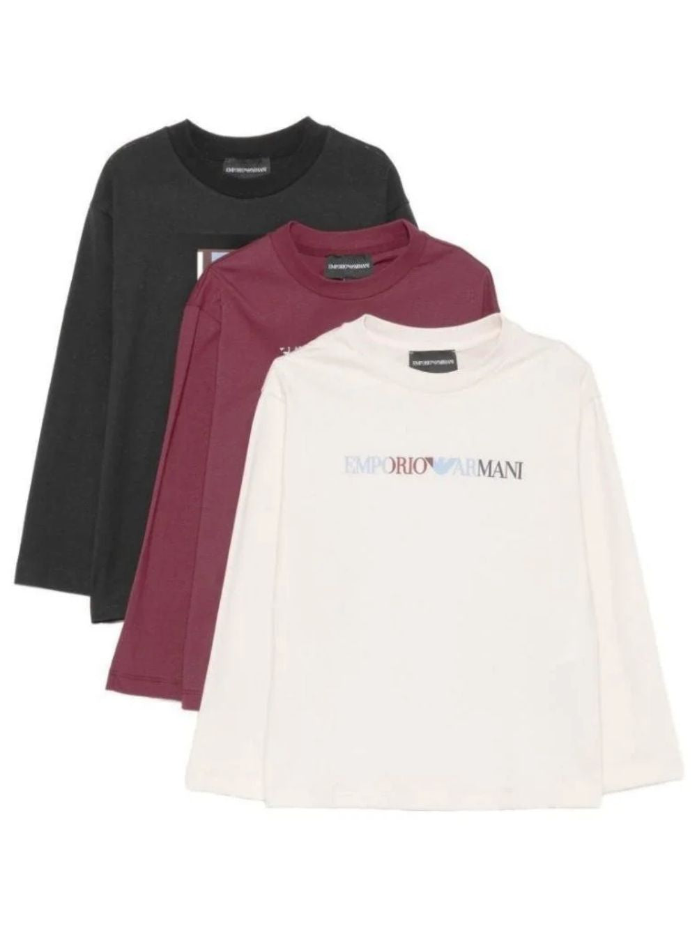 Set di tre t-shirt per bambino Emporio Armani Kids multicolore con logo sul davanti EB001922 AF16162 MZ978 EMPORIO ARMANI KIDS 