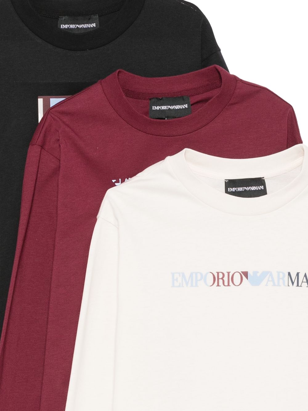 Set di tre t-shirt per bambino Emporio Armani Kids multicolore con logo sul davanti EB001922 AF16162 MZ978 EMPORIO ARMANI KIDS 
