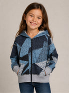 Felpa per bambina Emporio Armani Kids blu con stampa monogramma EG000851 AF26055 F8266 EMPORIO ARMANI KIDS 