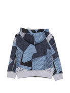 Felpa per bambina Emporio Armani Kids blu con stampa monogramma EG000851 AF26055 F8266 EMPORIO ARMANI KIDS 