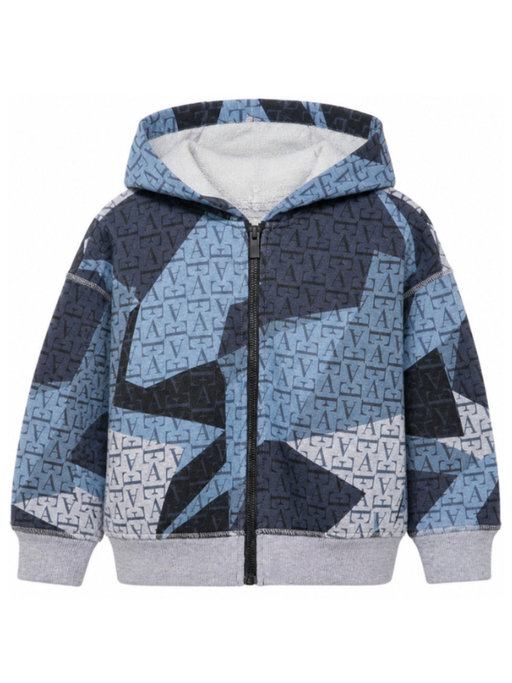 Felpa per bambina Emporio Armani Kids blu con stampa monogramma EG000851 AF26055 F8266 EMPORIO ARMANI KIDS 