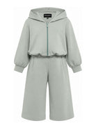 Tuta per bambina Emporio Armani Kids verde salvia con cappuccio e logo EG000867 AF16133 U9019 EMPORIO ARMANI KIDS 