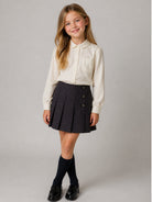 Minigonna per bambina Emporio Armani Kids blu con design con pieghe EG000877 AF26957 F8045 EMPORIO ARMANI KIDS 