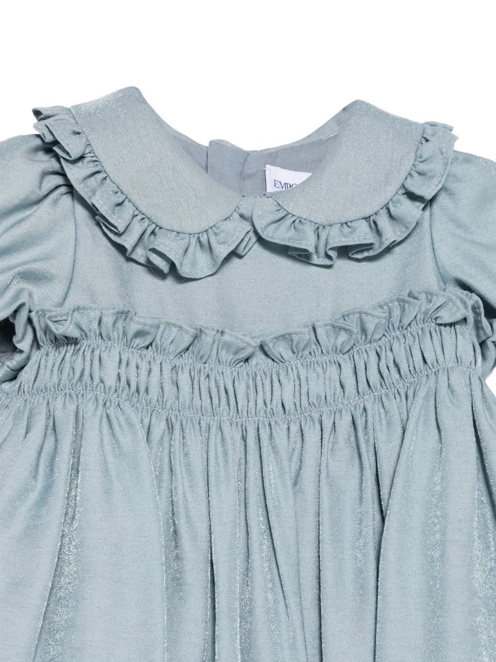 Abito per neonata Emporio Armani Kids azzurro chiaro con finiture arricciate EG000879 AF26324 U8061 EMPORIO ARMANI KIDS 