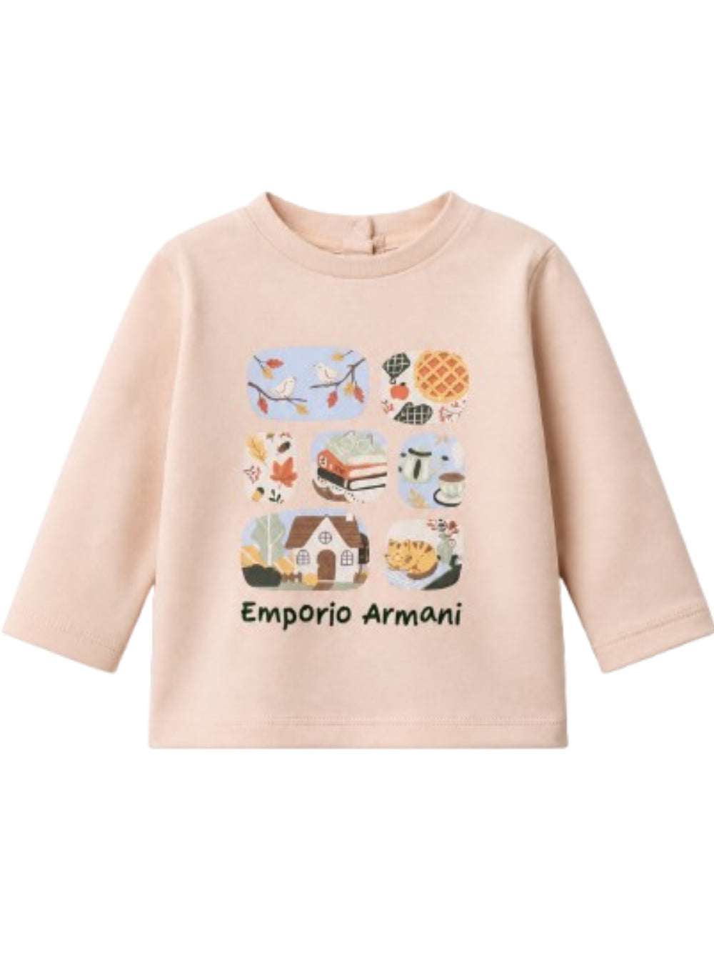 T-shirt per neonata Emporio Armani Kids rosa con stampa grafica sul davanti EG000890 AF16162 U4133 EMPORIO ARMANI KIDS 