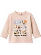 T-shirt per neonata Emporio Armani Kids rosa con stampa grafica sul davanti EG000890 AF16162 U4133 EMPORIO ARMANI KIDS 
