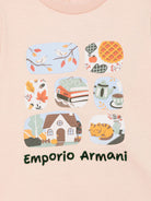 T-shirt per neonata Emporio Armani Kids rosa con stampa grafica sul davanti EG000890 AF16162 U4133 EMPORIO ARMANI KIDS 