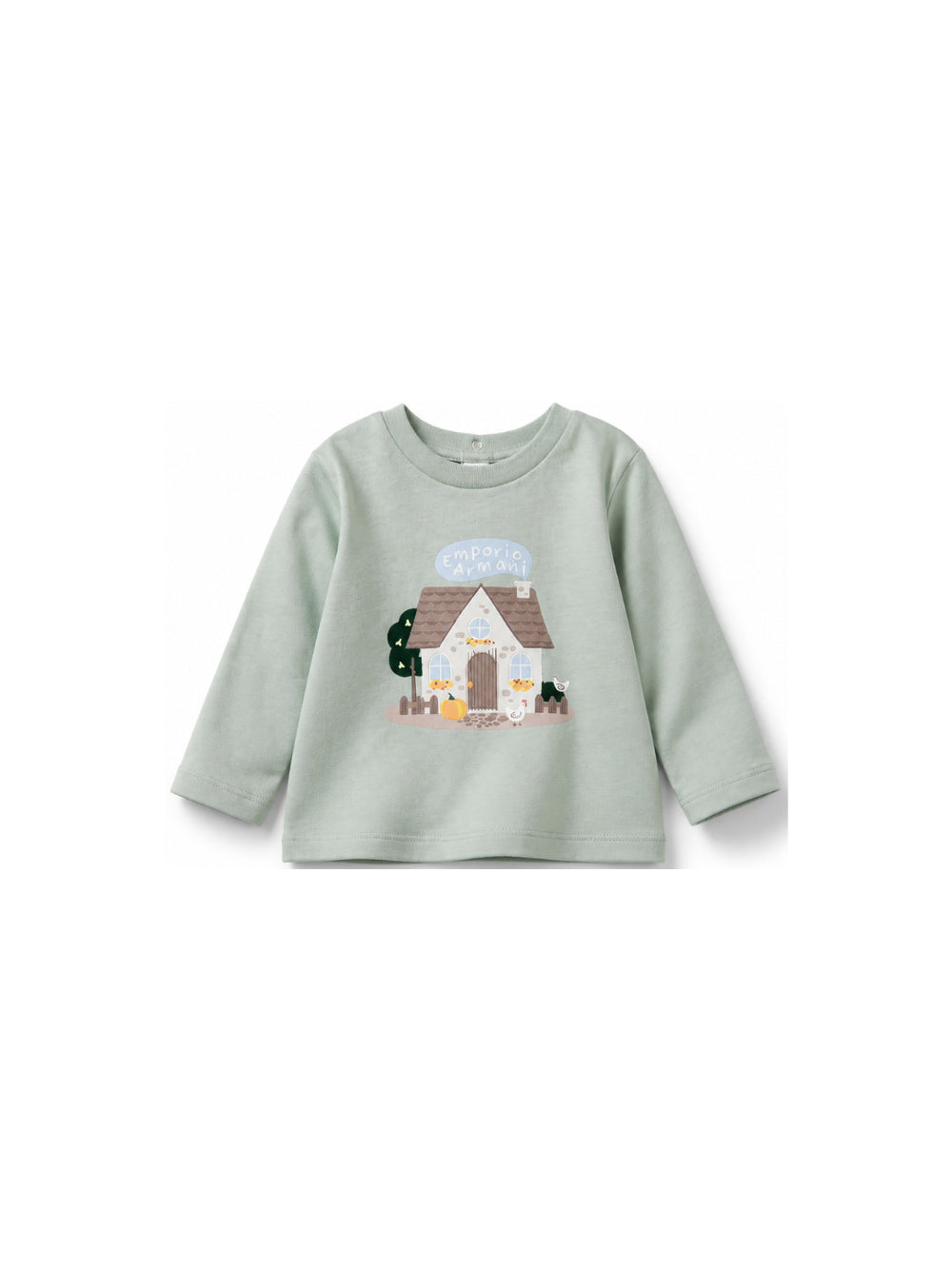 T-shirt per neonata Emporio Amrani Kids verde a maniche lunghe EG000890 AF16162 U9019 EMPORIO ARMANI KIDS 