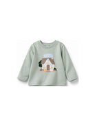 T-shirt per neonata Emporio Amrani Kids verde a maniche lunghe EG000890 AF16162 U9019 EMPORIO ARMANI KIDS 