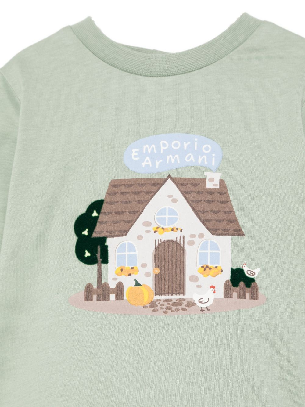 T-shirt per neonata Emporio Amrani Kids verde a maniche lunghe EG000890 AF16162 U9019 EMPORIO ARMANI KIDS 