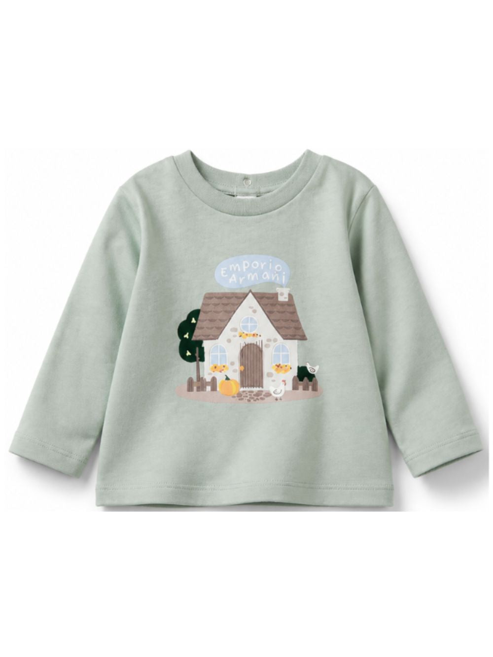 T-shirt per neonata Emporio Amrani Kids verde a maniche lunghe EG000890 AF16162 U9019 EMPORIO ARMANI KIDS 