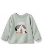 T-shirt per neonata Emporio Amrani Kids verde a maniche lunghe EG000890 AF16162 U9019 EMPORIO ARMANI KIDS 