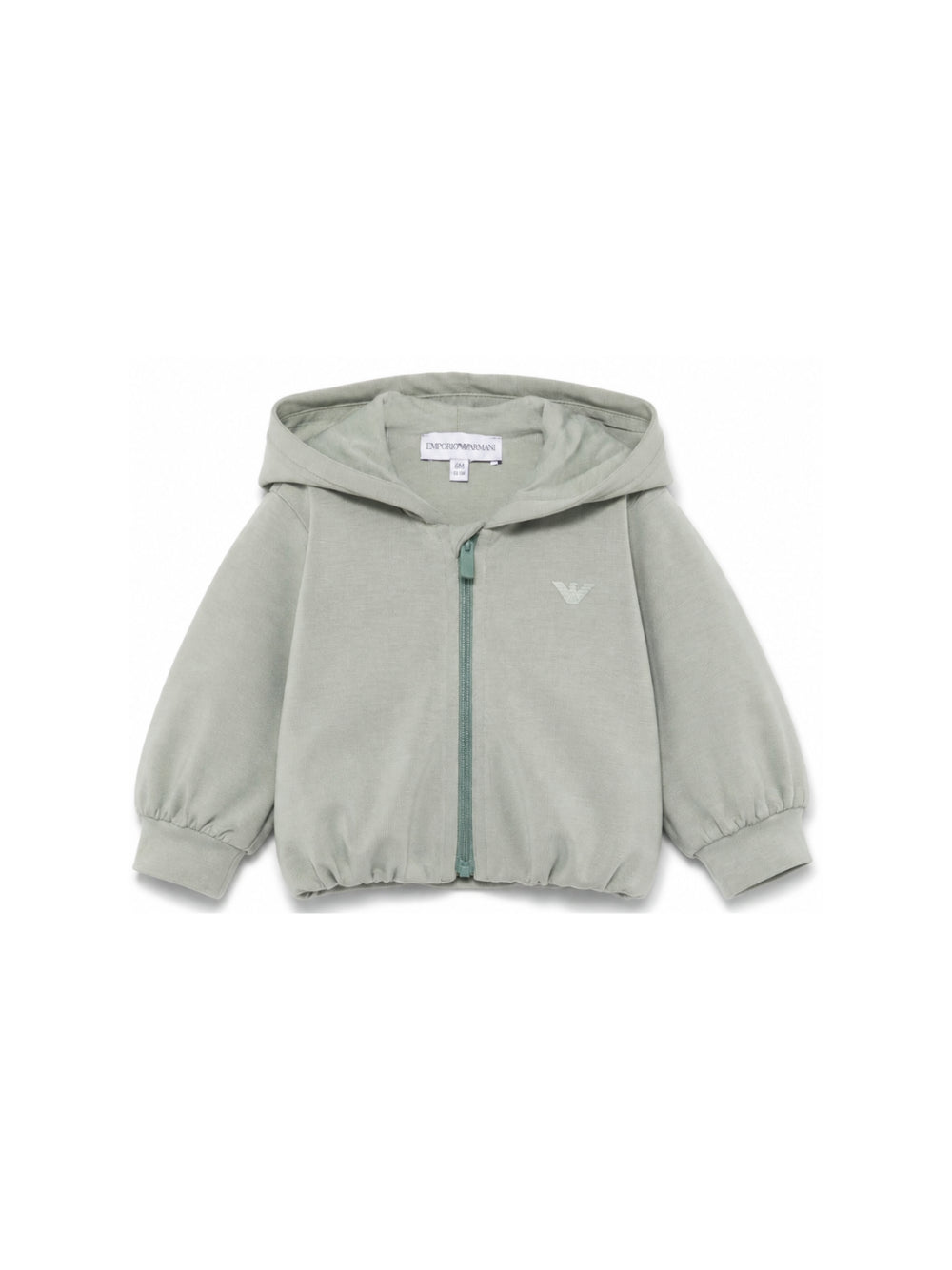 Felpa per neonata Emporio Armani Kids verde con chiusura con zip EG000909 AF16133 U9019 EMPORIO ARMANI KIDS 