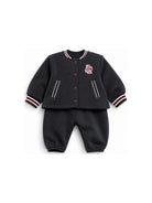 Tuta sportiva per neonato Emporio Armani Kids blu scuro con applicazione con logo sul petto EG000917 AF10126 UB118 EMPORIO ARMANI KIDS 