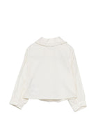 Camicia per neonata Emporio Armani Kids bianco sporco con logo ricamato EG000920 AF16583 U0003 EMPORIO ARMANI KIDS 