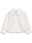 Camicia per neonata Emporio Armani Kids bianco sporco con logo ricamato EG000920 AF16583 U0003 EMPORIO ARMANI KIDS 