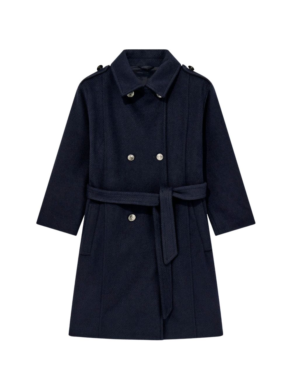 Cappotto per bambina Emporio Armani Kids blu con colletto classico EG000941 AF26322 UB118 EMPORIO ARMANI KIDS 