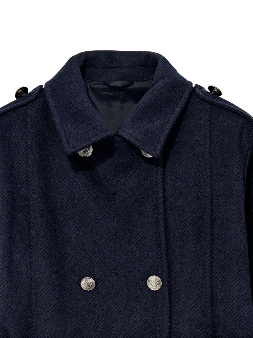 Cappotto per bambina Emporio Armani Kids blu con colletto classico EG000941 AF26322 UB118 EMPORIO ARMANI KIDS 
