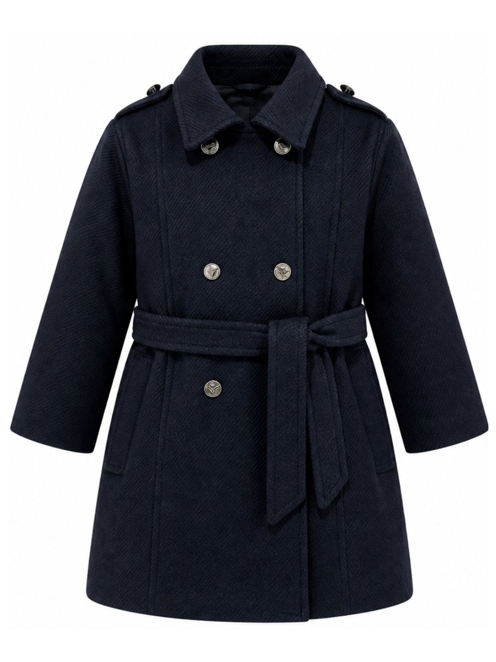 Cappotto per bambina Emporio Armani Kids blu con colletto classico EG000941 AF26322 UB118 EMPORIO ARMANI KIDS 