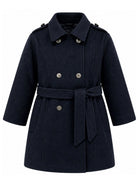 Cappotto per bambina Emporio Armani Kids blu con colletto classico EG000941 AF26322 UB118 EMPORIO ARMANI KIDS 