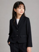 Blazer per bambina Emporio Armani Kids nero con revers a punta EG000948 AF26957 UB100 EMPORIO ARMANI KIDS 