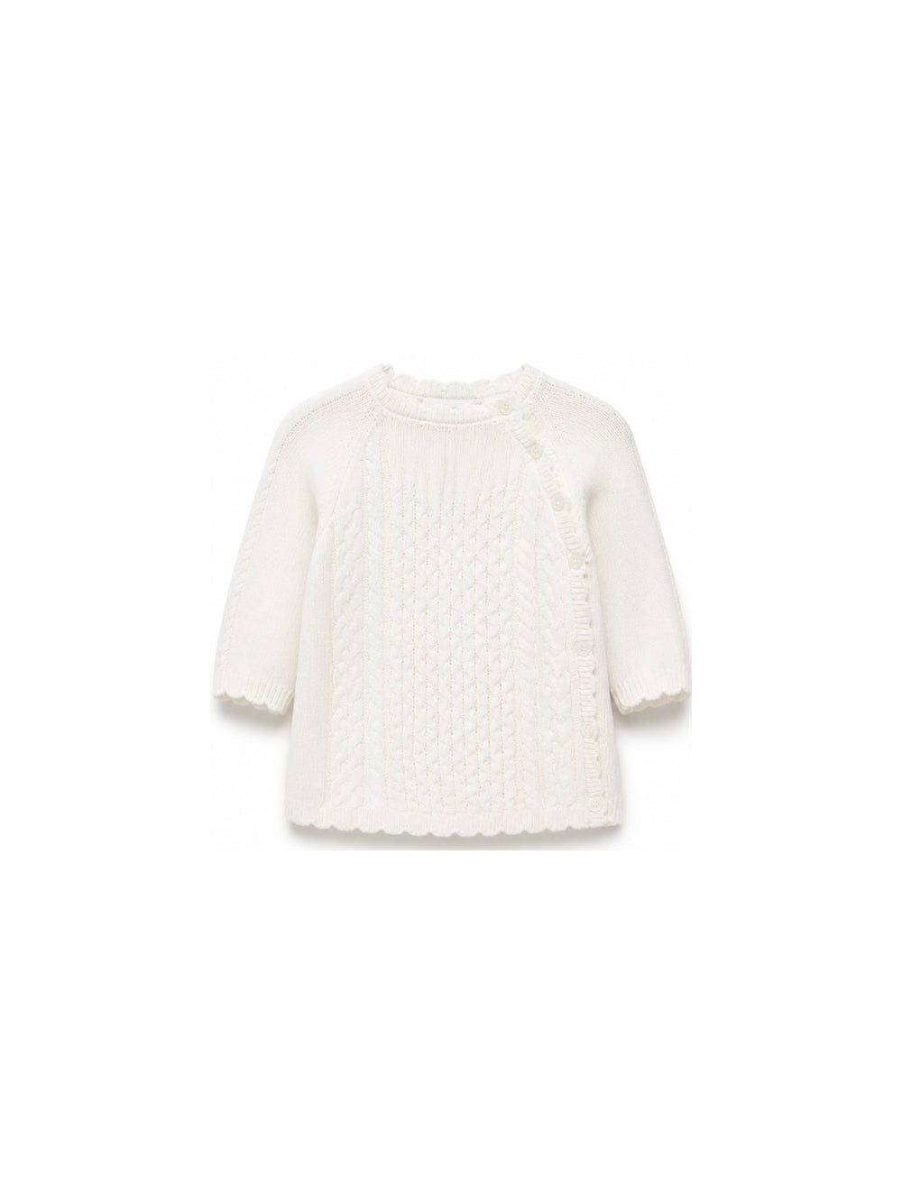 Cardigan per neonata Emporio Armani Kids bianco con dettagli a trecce EG000995 AF27578 U1009 EMPORIO ARMANI KIDS 