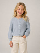 Cardigan per bambina Emporio Armani Kids azzurro con maniche a palloncino EG000997 AF27580 U8061 EMPORIO ARMANI KIDS 