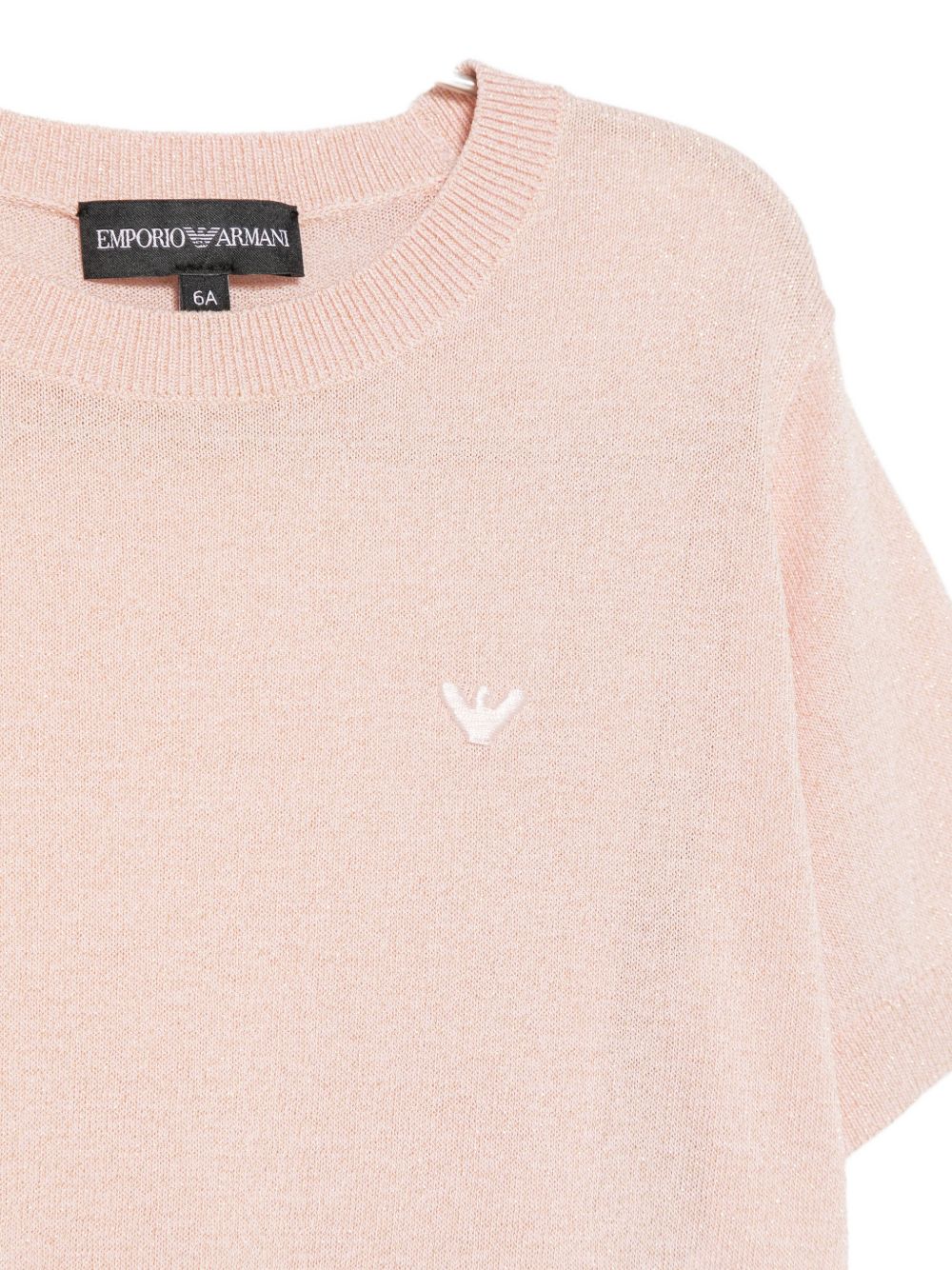 T-shirt per bambina Emporio Armani Kids rosa con logo ricamato EG001028 AF28703 U4133 EMPORIO ARMANI KIDS 