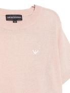 T-shirt per bambina Emporio Armani Kids rosa con logo ricamato EG001028 AF28703 U4133 EMPORIO ARMANI KIDS 