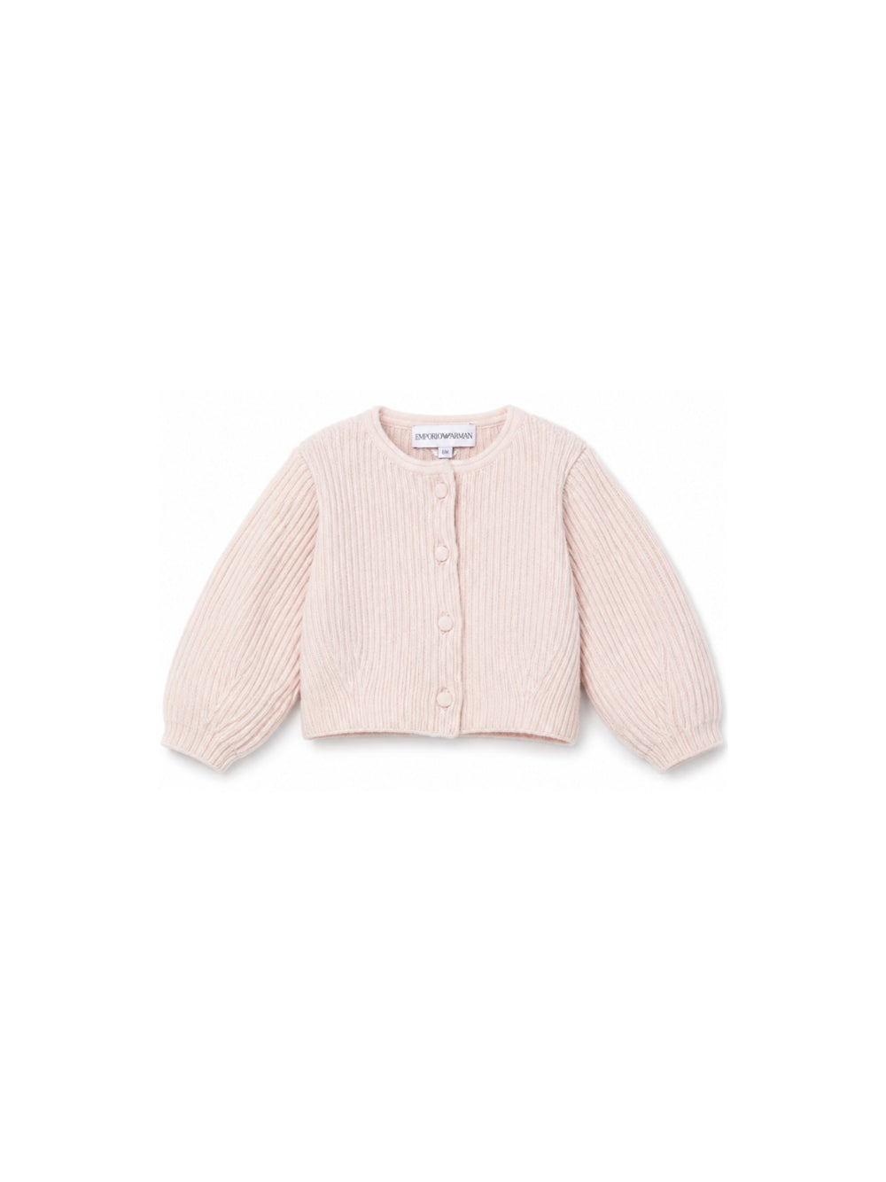 Cardigan per neonata Emporio Armani Kids rosa chiaro corto a coste EG001193 AF27580 U4133 EMPORIO ARMANI KIDS 