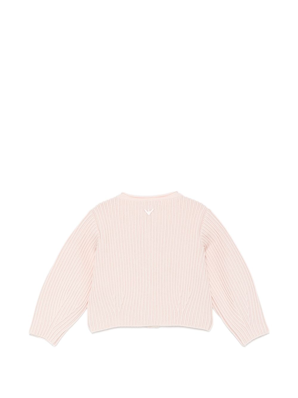 Cardigan per neonata Emporio Armani Kids rosa chiaro corto a coste EG001193 AF27580 U4133 EMPORIO ARMANI KIDS 