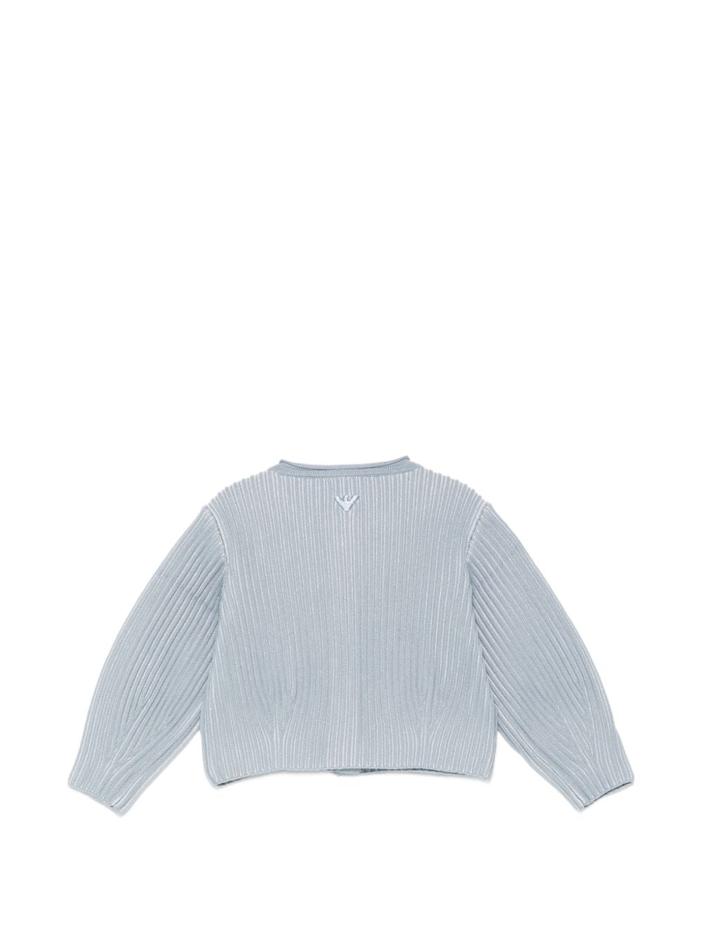 Cardigan per neonata Emporio Armani Kids azzurro  corto a coste EG001193 AF27580 U8061 EMPORIO ARMANI KIDS 
