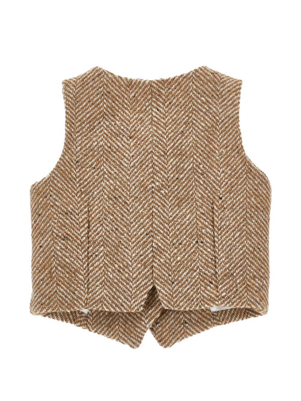 Gilet per bambina Ermanno Scervino Kids marrone con design a spina di pesce Z1H301 8318 0103 ERMANNO SCERVINO KIDS 