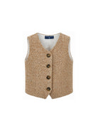 Gilet per bambina Ermanno Scervino Kids marrone con design a spina di pesce Z1H301 8318 0103 ERMANNO SCERVINO KIDS 