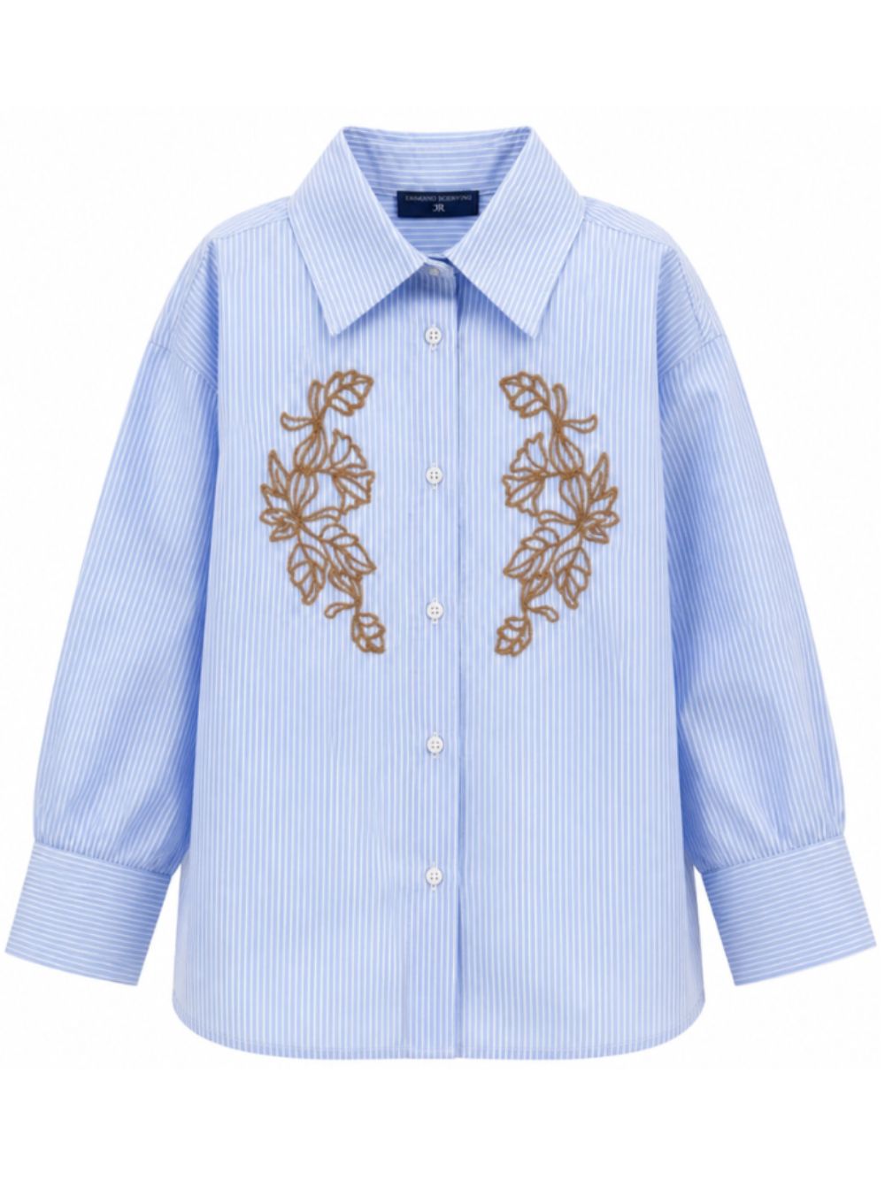 Camicia per bambina Ermanno Scervino Kids azzurra con ricamo a fiori Z1H304 8126 0158 ERMANNO SCERVINO KIDS 