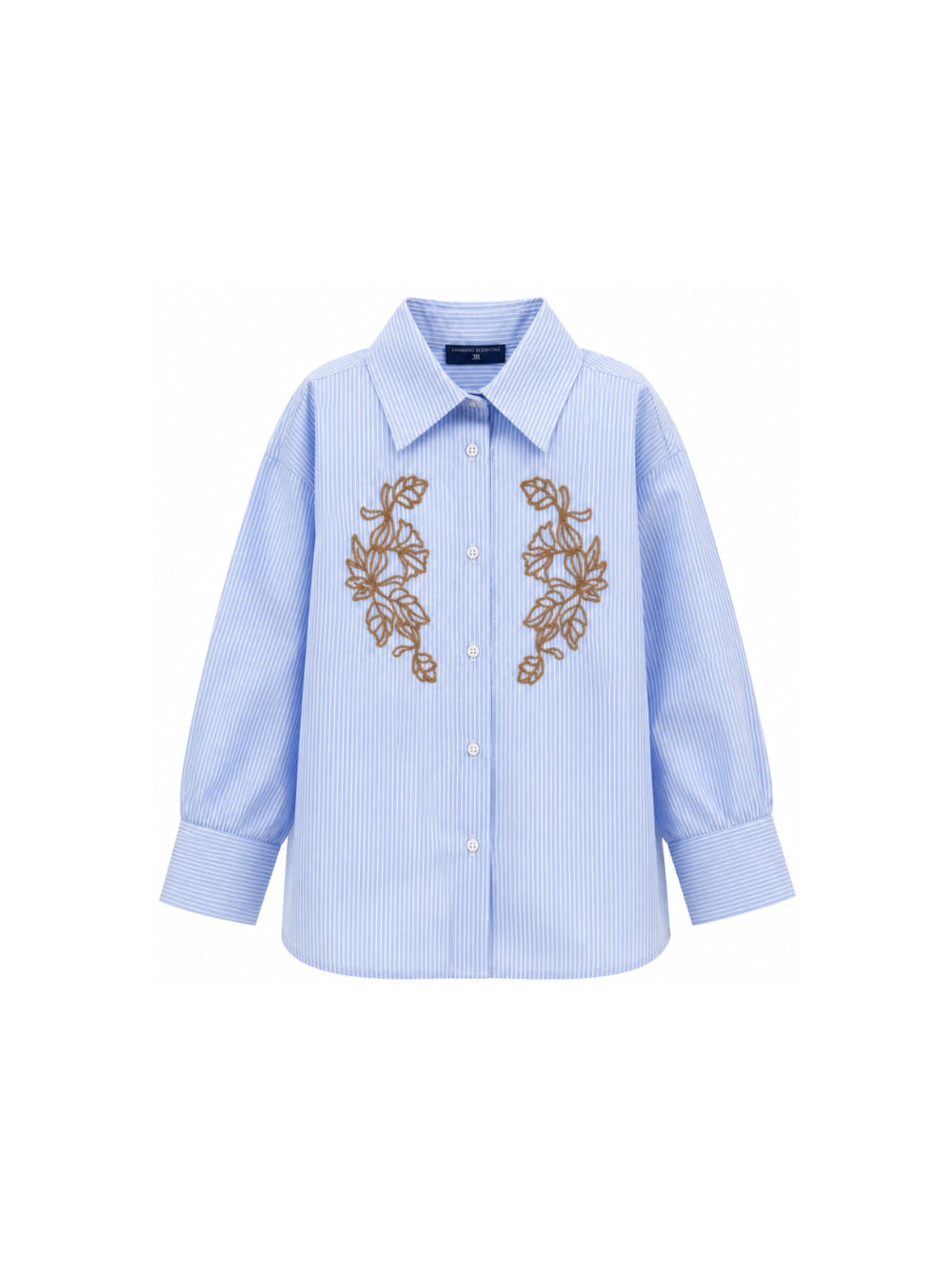 Camicia per bambina Ermanno Scervino Kids azzurra con ricamo a fiori Z1H304 8126 0158 ERMANNO SCERVINO KIDS 