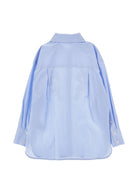 Camicia per bambina Ermanno Scervino Kids azzurra con ricamo a fiori Z1H304 8126 0158 ERMANNO SCERVINO KIDS 