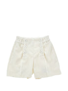 Shorts per bambina Ermanno Scervino Kids bianco con trama a coste Z1H408 8855 0001 ERMANNO SCERVINO KIDS 