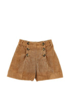 Shorts per bambina Ermanno Scervino Kids beige con trama a coste Z1H408 8855 0003 ERMANNO SCERVINO KIDS 