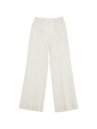 Pantaloni per bambina Ermanno Scervino Kids bianchi con trama a coste Z1H409 8855 0001 ERMANNO SCERVINO KIDS 