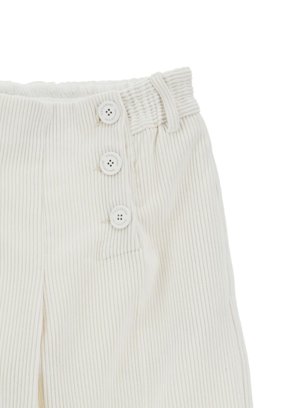 Pantaloni per bambina Ermanno Scervino Kids bianchi con trama a coste Z1H409 8855 0001 ERMANNO SCERVINO KIDS 