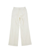 Pantaloni per bambina Ermanno Scervino Kids bianchi con trama a coste Z1H409 8855 0001 ERMANNO SCERVINO KIDS 