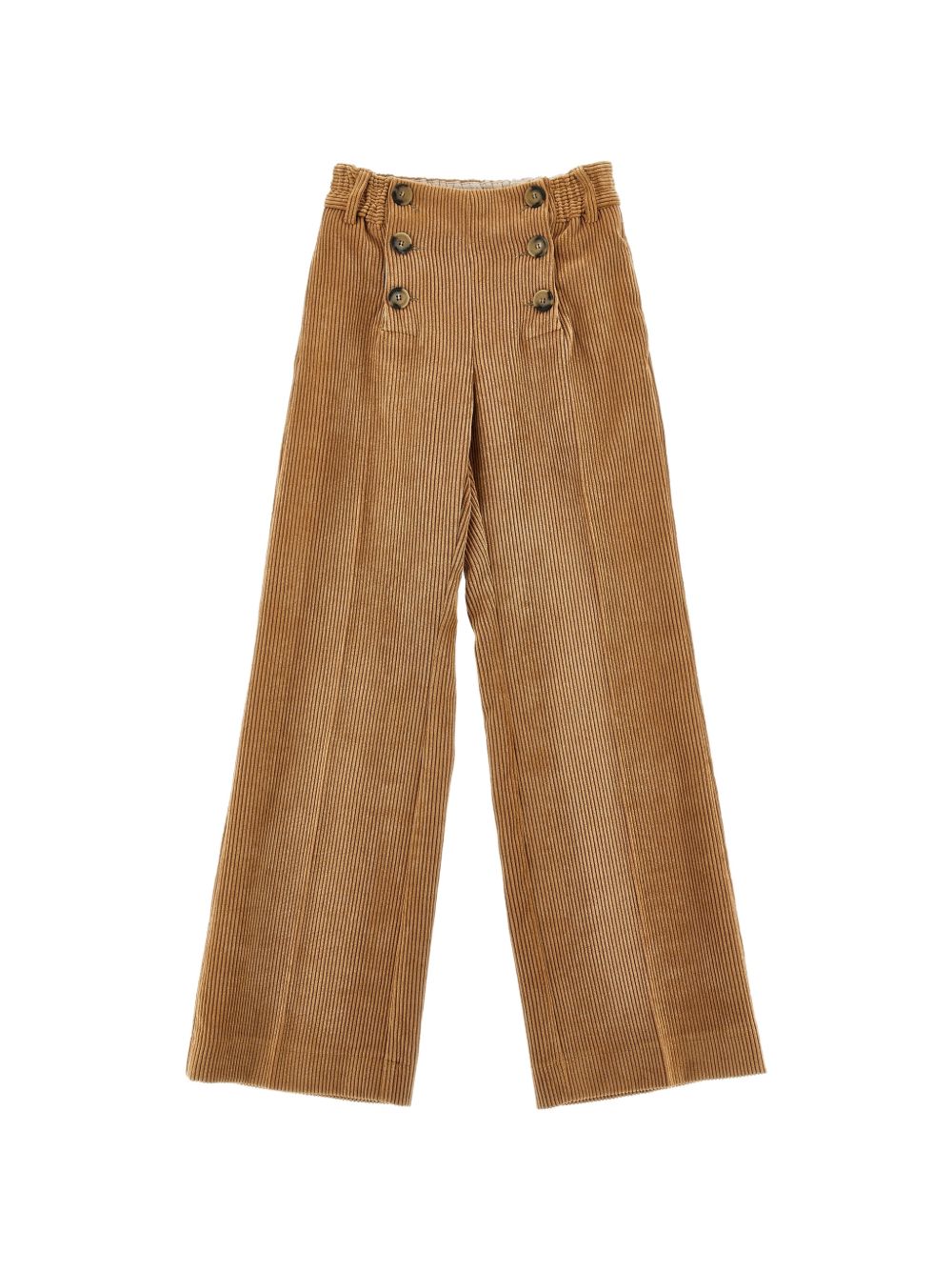 Pantaloni per bambina Ermanno Scervino Kids beige con trama a coste Z1H409 8855 0003 ERMANNO SCERVINO KIDS 