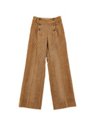 Pantaloni per bambina Ermanno Scervino Kids beige con trama a coste Z1H409 8855 0003 ERMANNO SCERVINO KIDS 